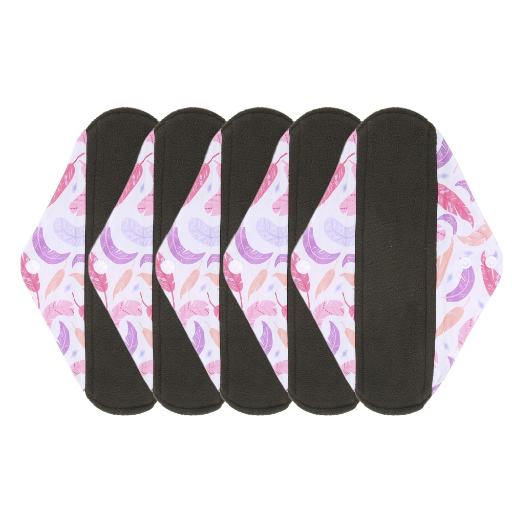 5pcs Menstrual Pads Washable Reusable Leakproof Bamboo Charcoal Panty Liners for Women M SizeG65