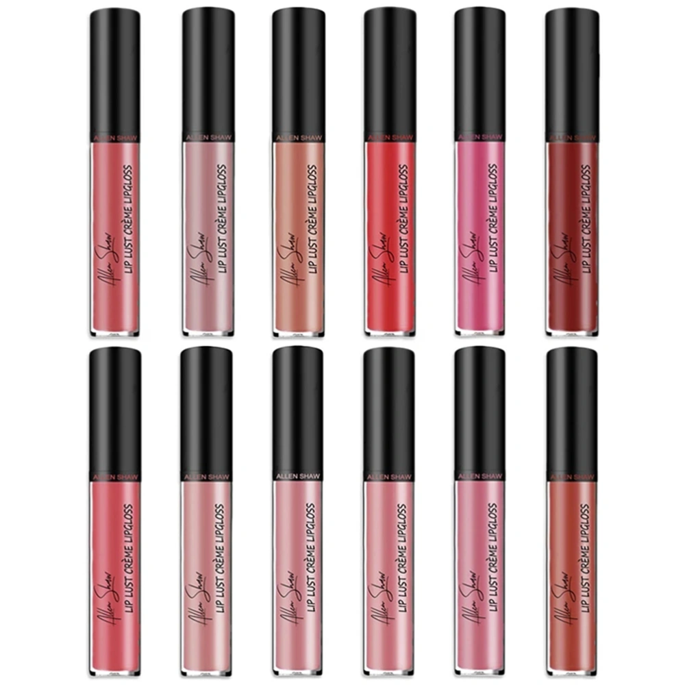 12 Color Cream Texture Lip Gloss Waterproof Long Lasting Lipstick Lip Lust Creme Lipgloss ​Liquid Lipstick for Women Girl