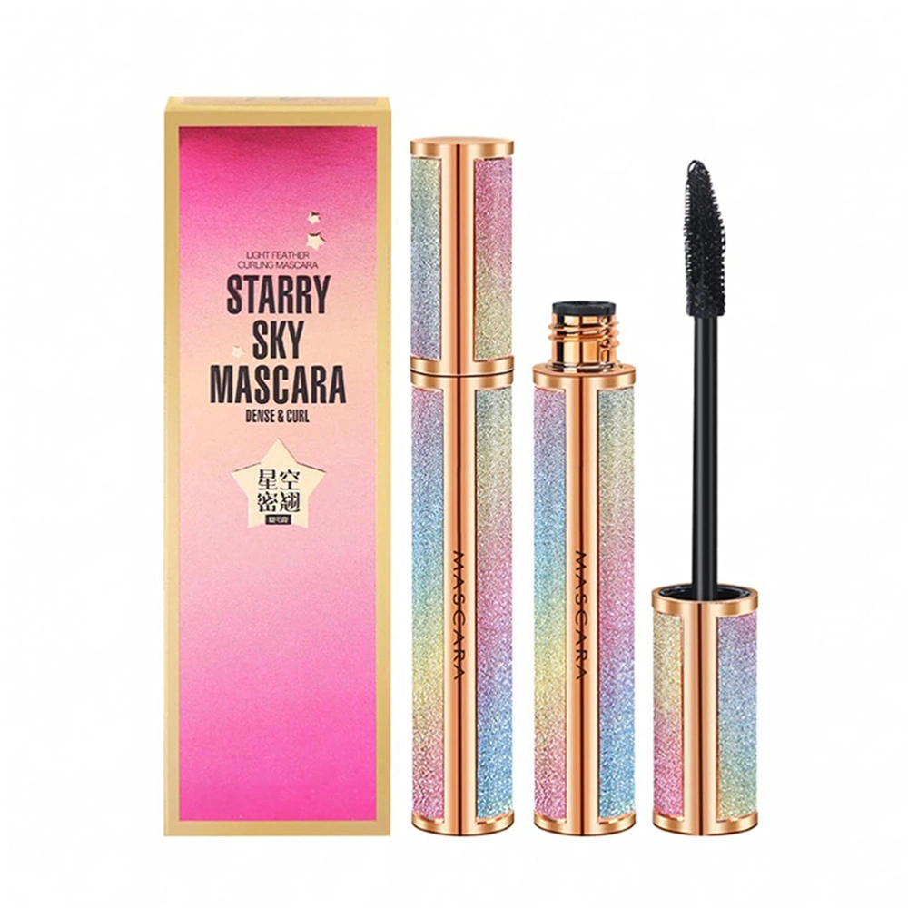 Starry Sky 4D Mascara Natural Thickening Lengthening Mascara Black Waterproof Smudge Proof Long Lasting Mascara