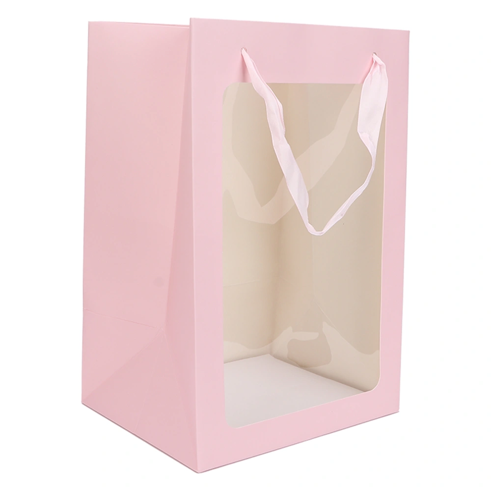 Large Paper Candy Bag Open Window Paper Party Gift Bags for Christmas Birthdays Favors PackagesPink