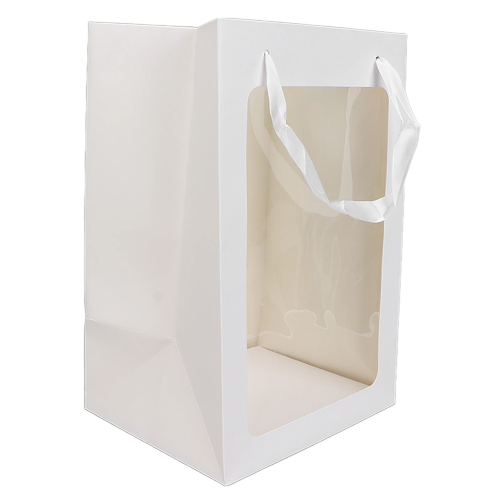 Large Paper Candy Bag Open Window Paper Party Gift Bags for Christmas Birthdays Favors PackagesWhite