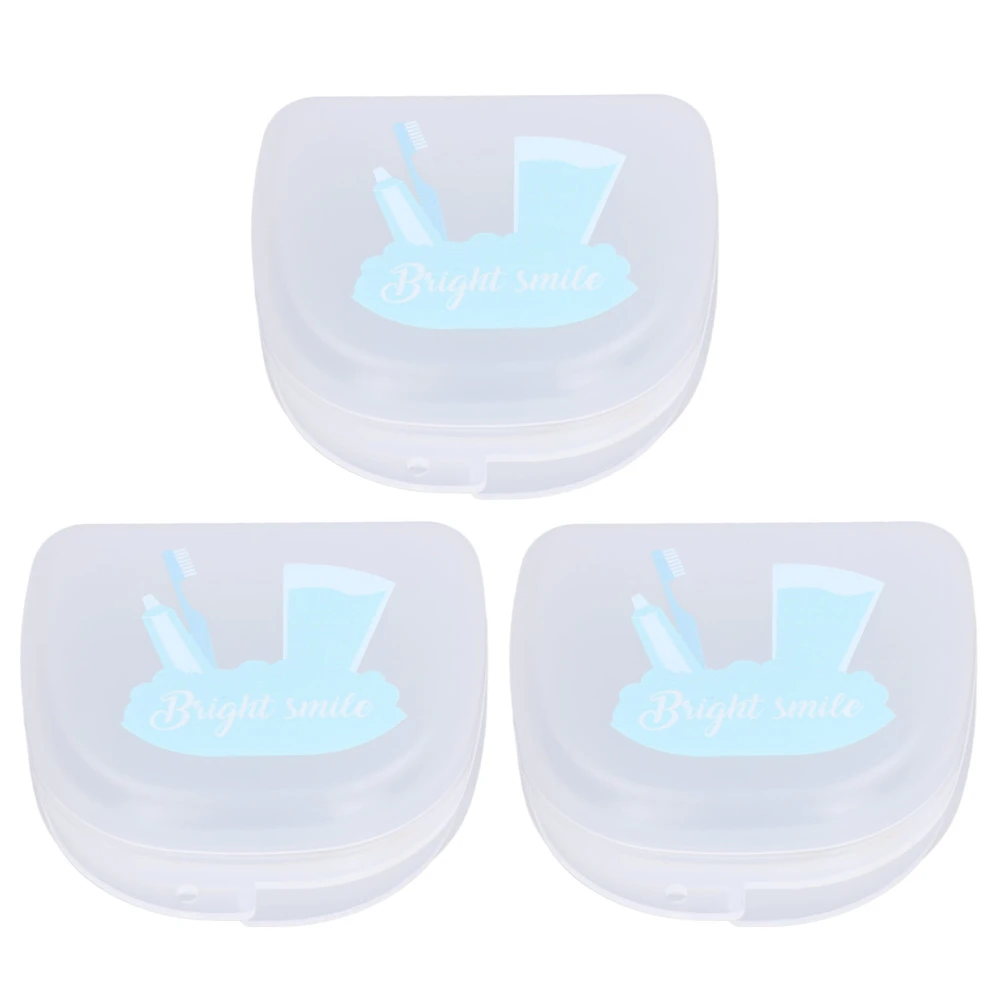 3pcs Denture Case Professional Portable Dental Retainer Storage Box Mouth Guard Container for Men Women