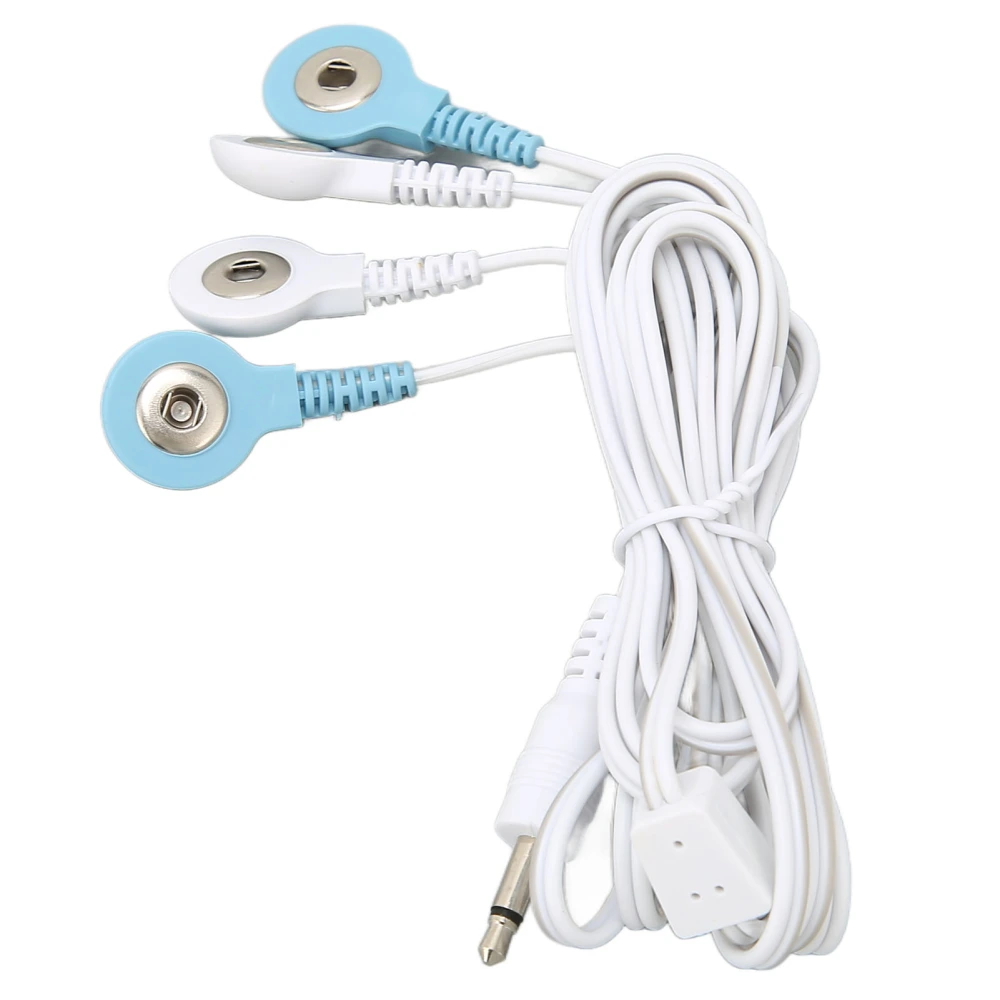 4 in 1 Electrotherapy Electrode Lead Electric Shock Wires Cable for Tens Massager