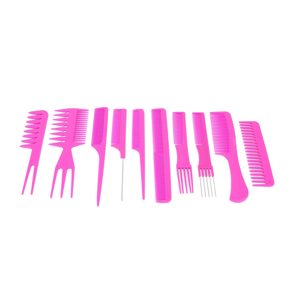 10Pcs Hair Comb Ergonomic Handle Premium ABS Stable Durable Wide Application Styling Comb for Home Hair Salon