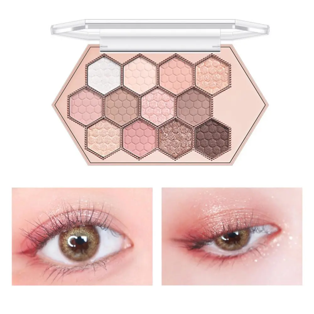 12colors Hexagonal Star Eyeshadow Palette Long Lasting and Portable Eye Makeup Palette