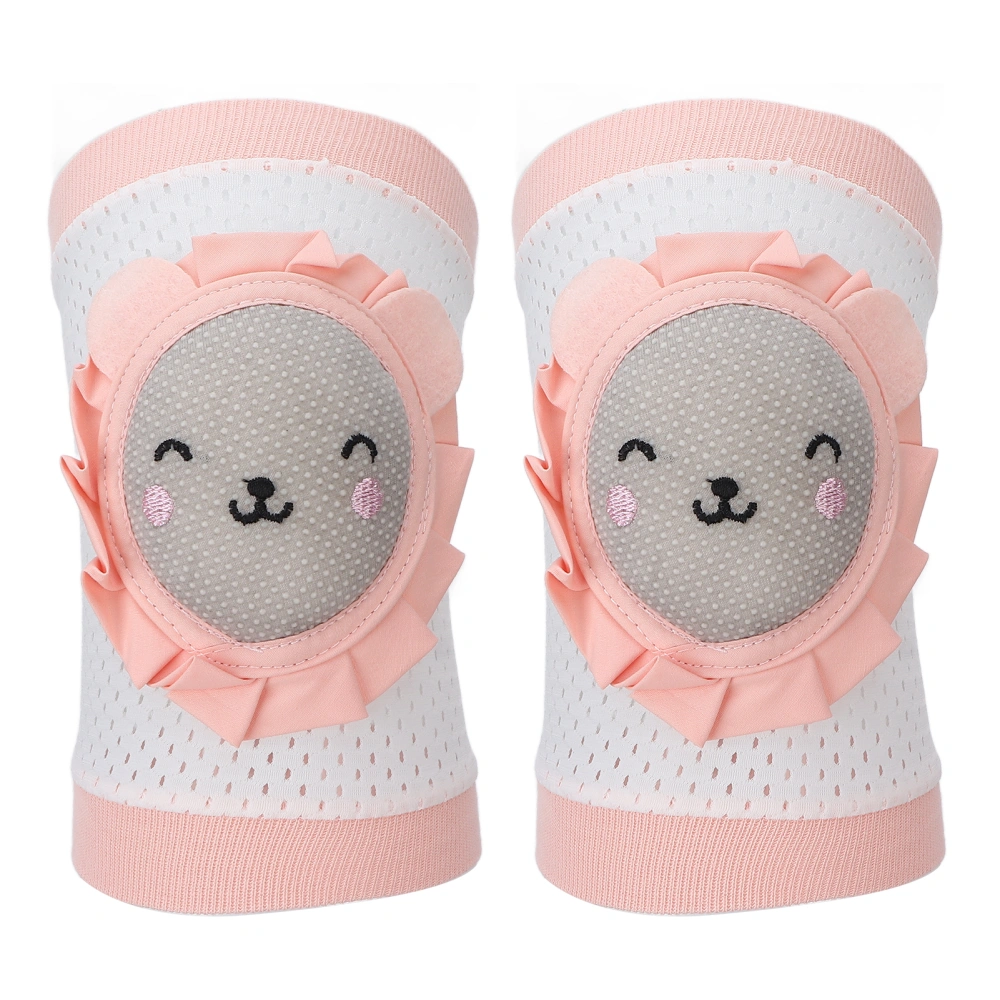 2Pcs Baby Knee Pads Good Protection Breathable Thickened Elastic Closing Cute Pink Cat Adjustable Baby Knee Pads