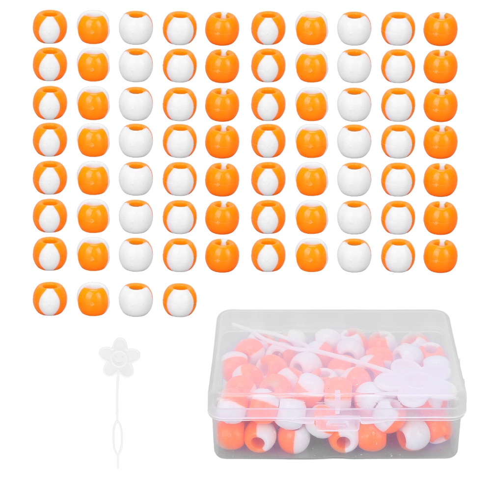 74pcs Hair Beads Flexible Hair Braid Cuffs with Hair Wearer and Storage Box for Hair Braids and Jewelry Bracelets MakingOrange