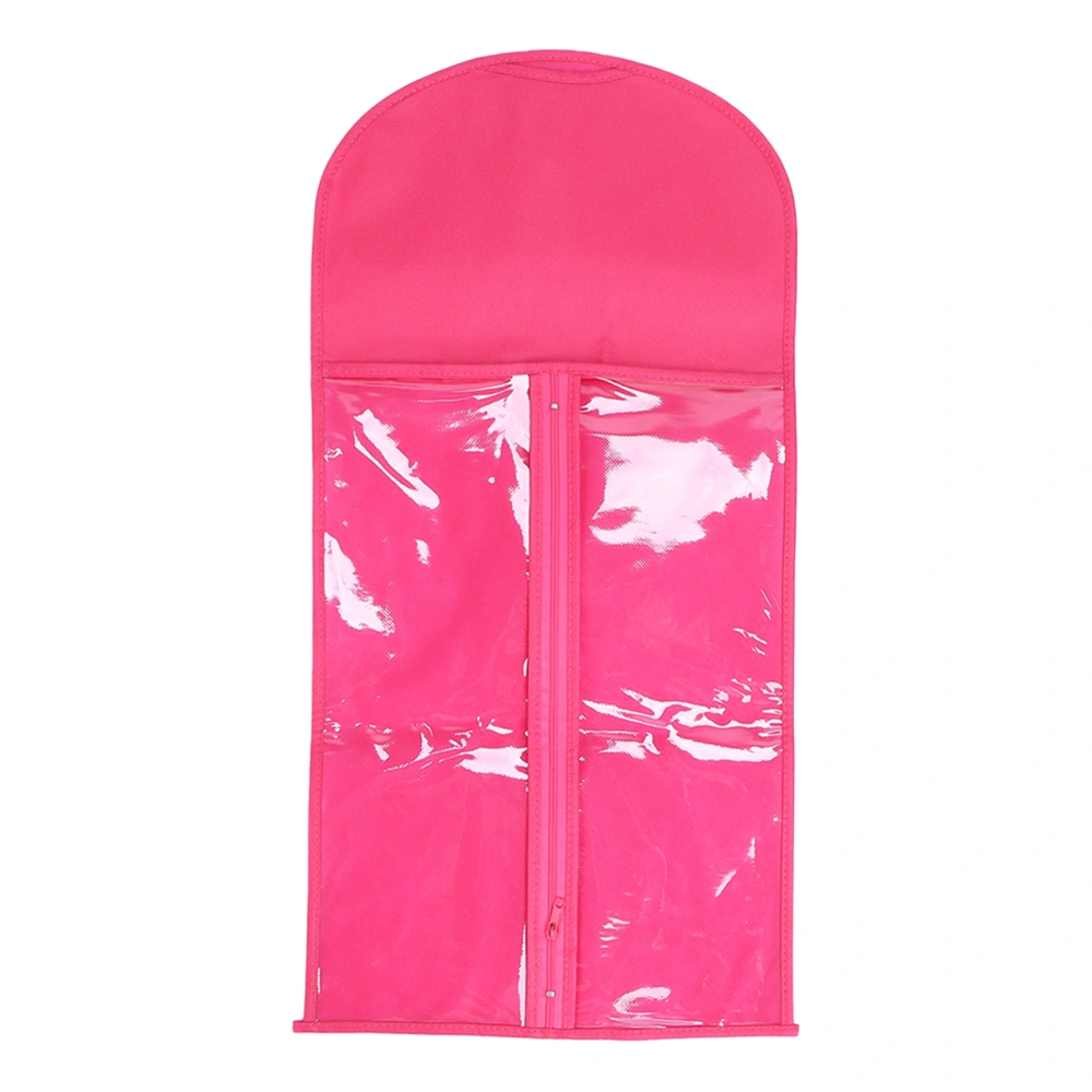 Wig Storage Bag Portable Hair Extensions Dustproof Storage Bag with Strong Zipper for Travel DailyRose Red