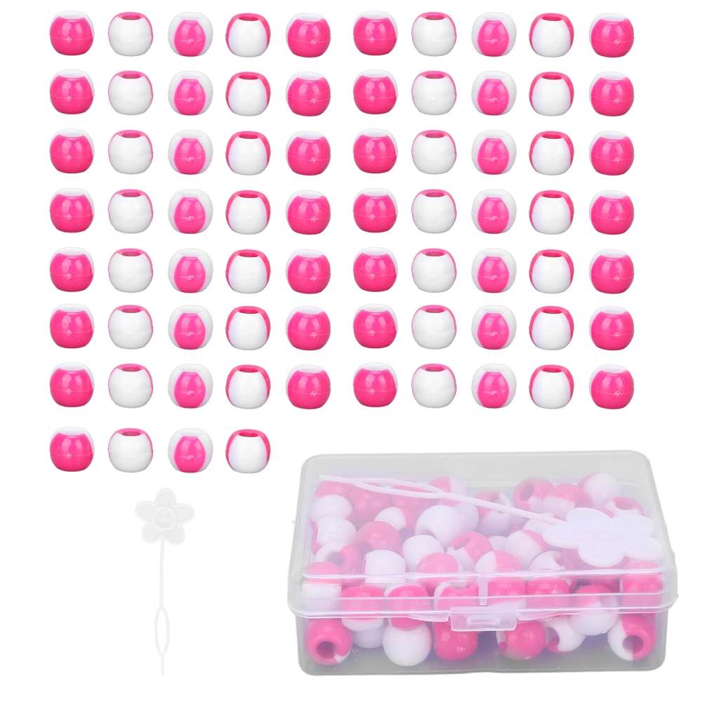 74pcs Hair Beads Flexible Hair Braid Cuffs with Hair Wearer and Storage Box for Hair Braids and Jewelry Bracelets MakingRose Red