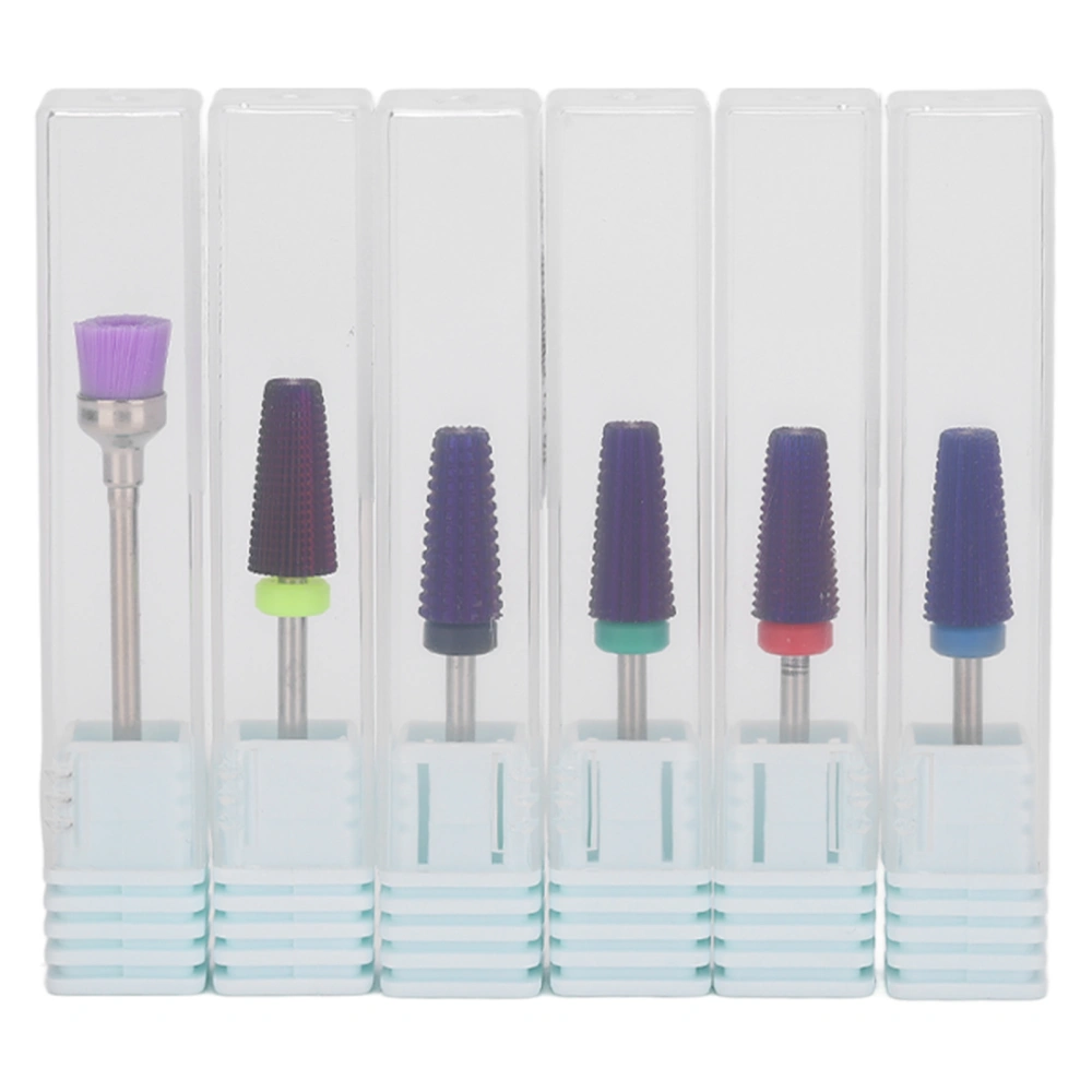 Nail Drill Bits Set Tungsten Steel Gel Polish Removal Dust Brush Nail Polishing Grinding Head KitPurple