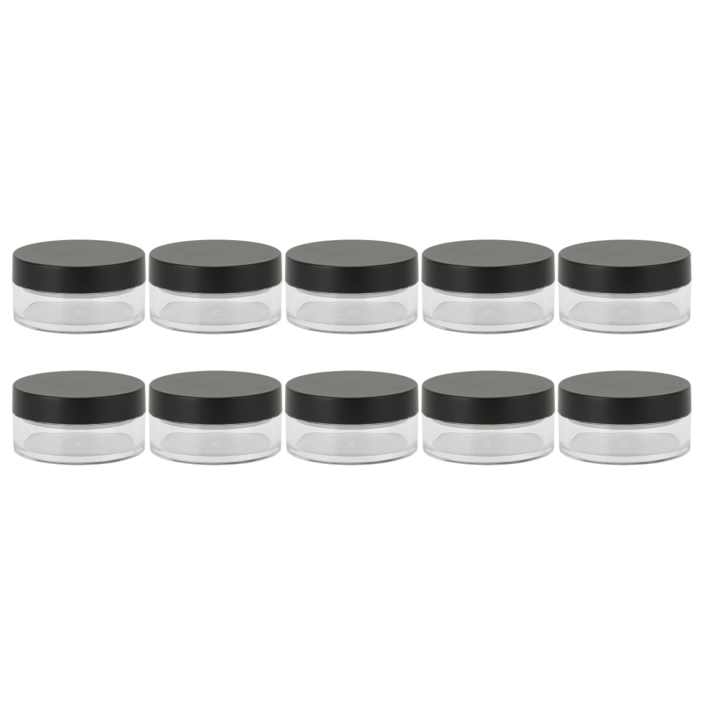 10PCS Loose Powder Jars Plastic Cosmetic Sample Containers Empty Box Circular Portable