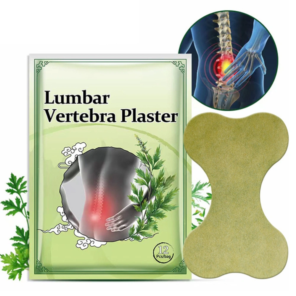 12pcs Lumbar Vertebra Plaster Wormwood Bone Patch Joint Ache Arthritis Patch Body Care