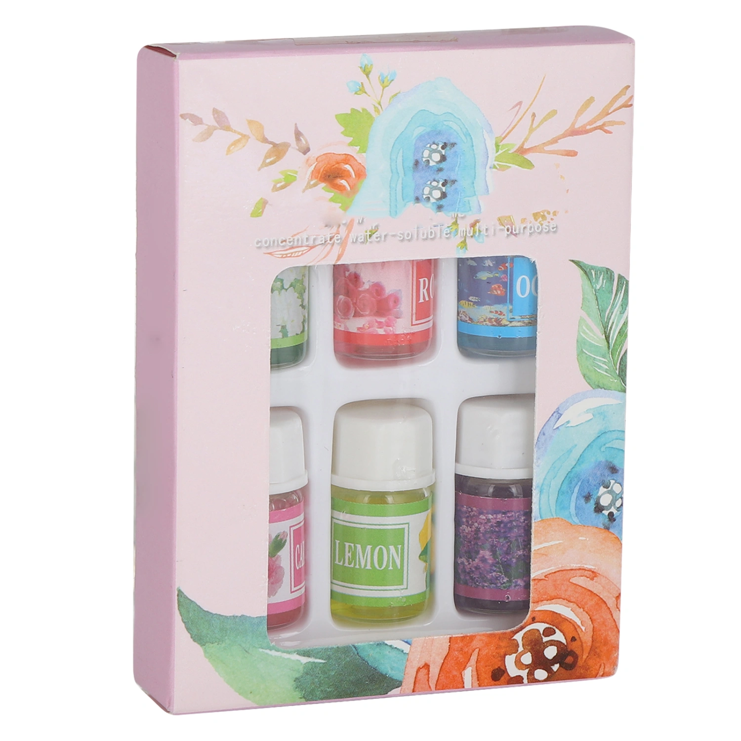 6pcs Fragrant Essential Oil Water Soluble Various Fragrance Aromatherapy Essential Oil for Humidifier 18ml
