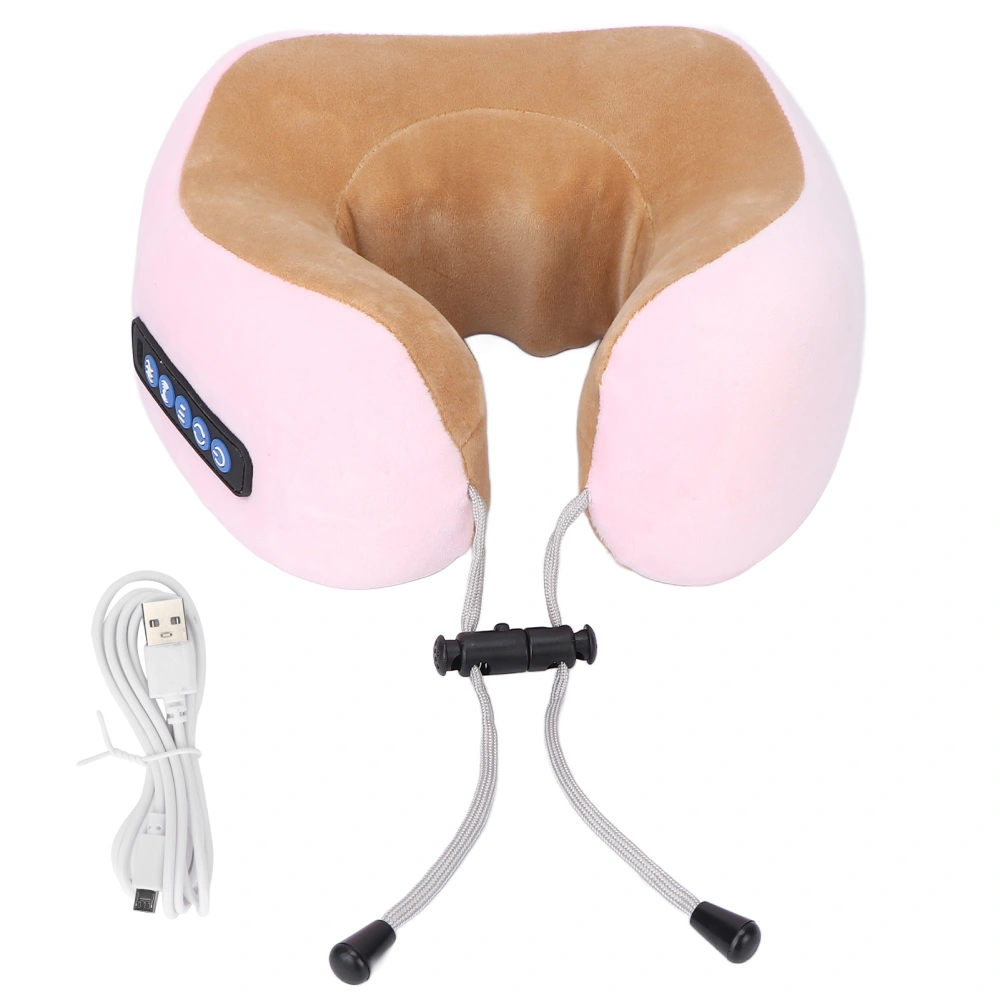 Rechargeable U Shaped Massage Pillow Electric Neck Cervical Massager Memory Foam Car Neck ProtectorPink