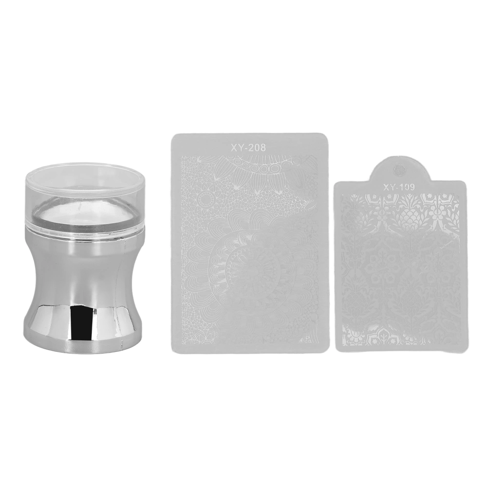 Nail Art Stamper Silicone Transparent Nail Stamper Manicure Tool with Stamping Plates