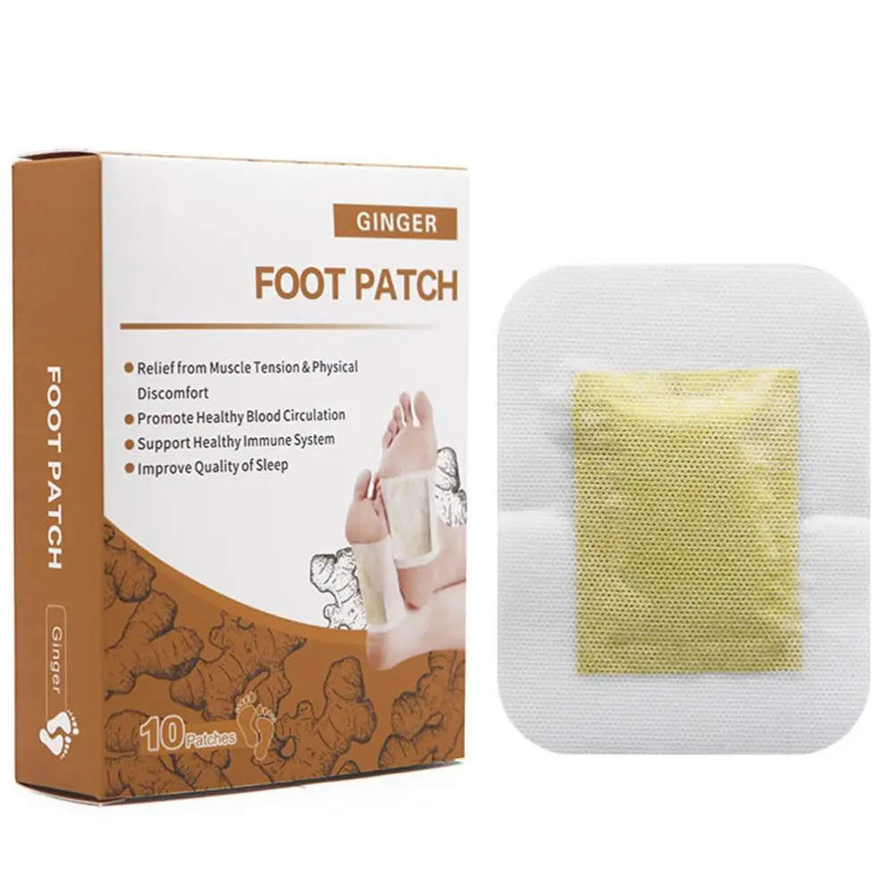 10Pcs Foot Pads Ginger Lavender 2 in 1 Foot Pads for Better Sleep Detoxification Anti Stress Relief Natural Premium Ingredients for Foot Body Care