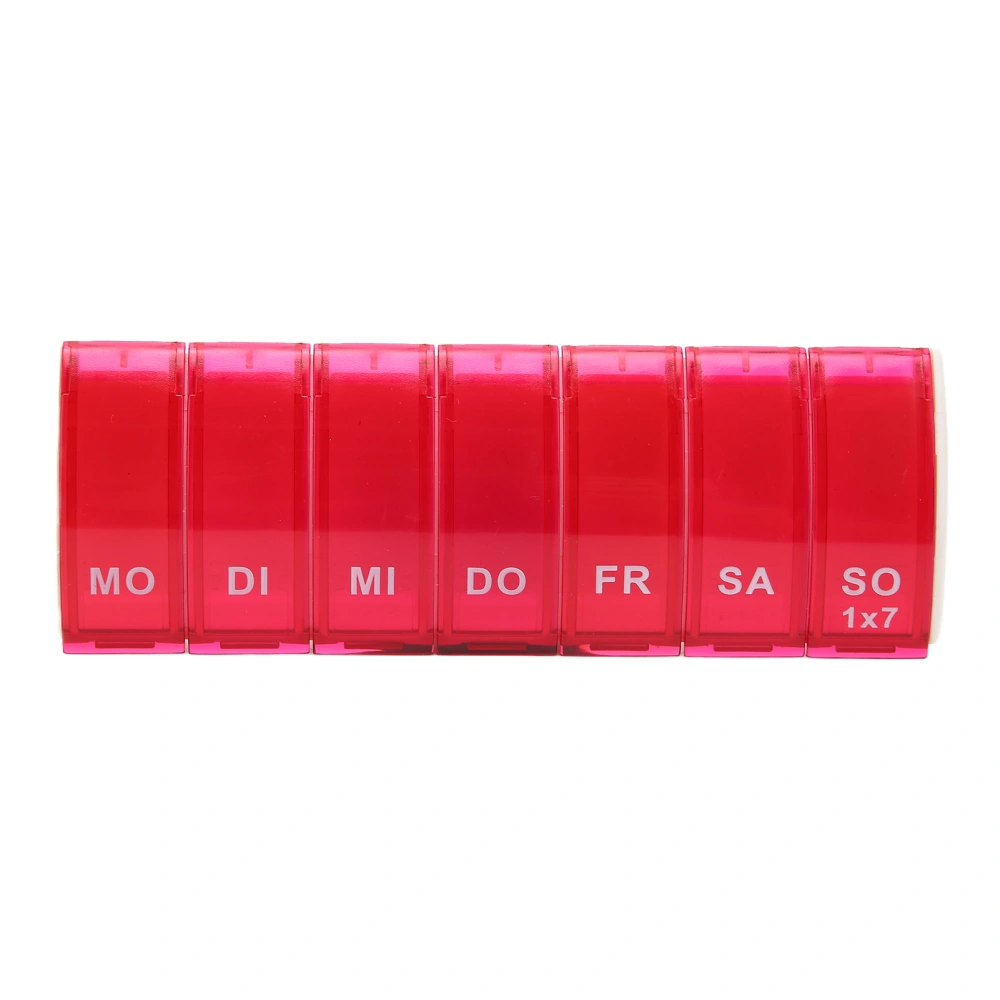 Weekly Pills Organizer Elderly Patient Portable 7 Day Pills Case for Cod Liver Oil Vitamins Red