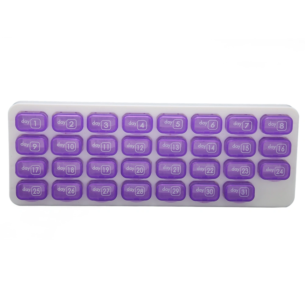 Monthly Pill Organizer One Month Small Compartments 31 Day 4 Week Pill Cases for Home Travel