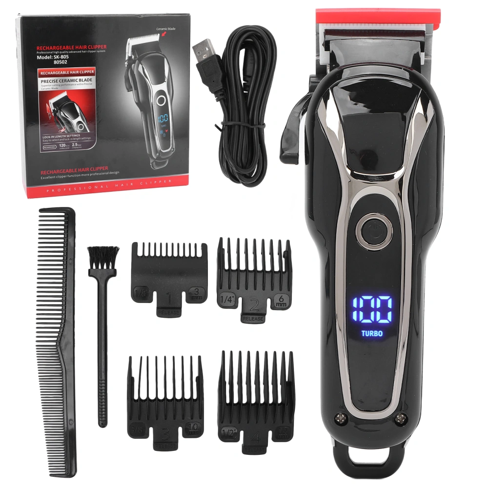 Electric Hair Trimmer Clipper Shaver Professional Hair Cutting Grooming Kit with 4 Guide Combs for Men