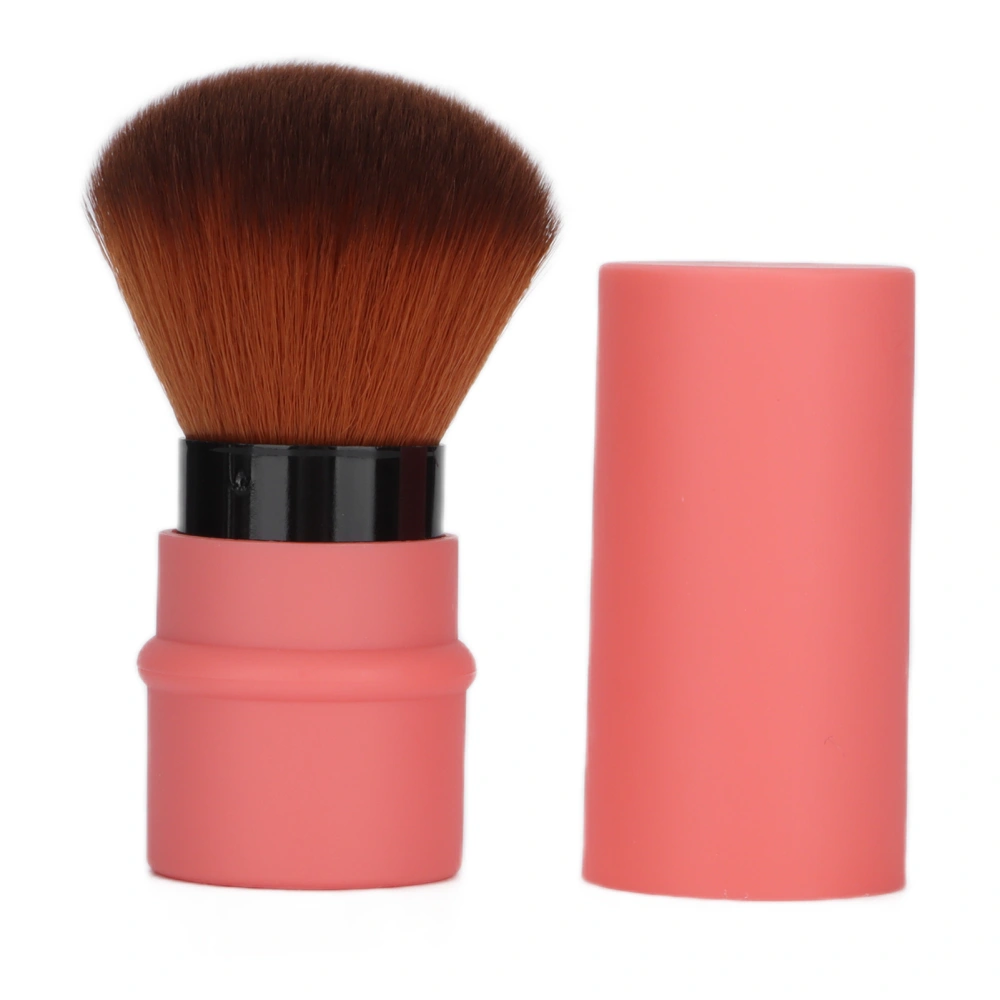 Angled Blush Brush Portable Soft Fluffy Powder Brush with Cover for Blush Bronzer Buffing Powder Cosmetics