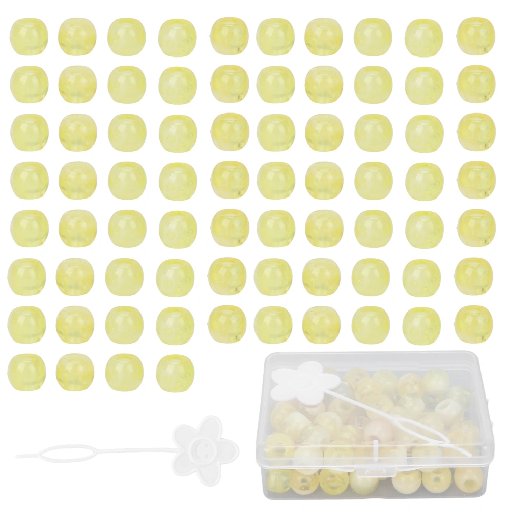 74pcs Hair Braiding Beads Hair Coil Dreadlocks Beads for DIY Hair Decoration AccessoriesYellow