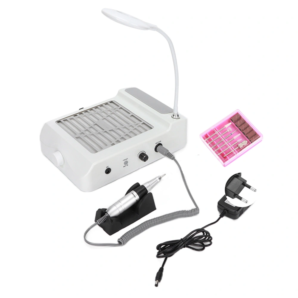 Nail Drill Machine 4 in 1 Electric Nail Drill Set with Vacuum Cleaner and LED Lamp 100‑240VEU Plug