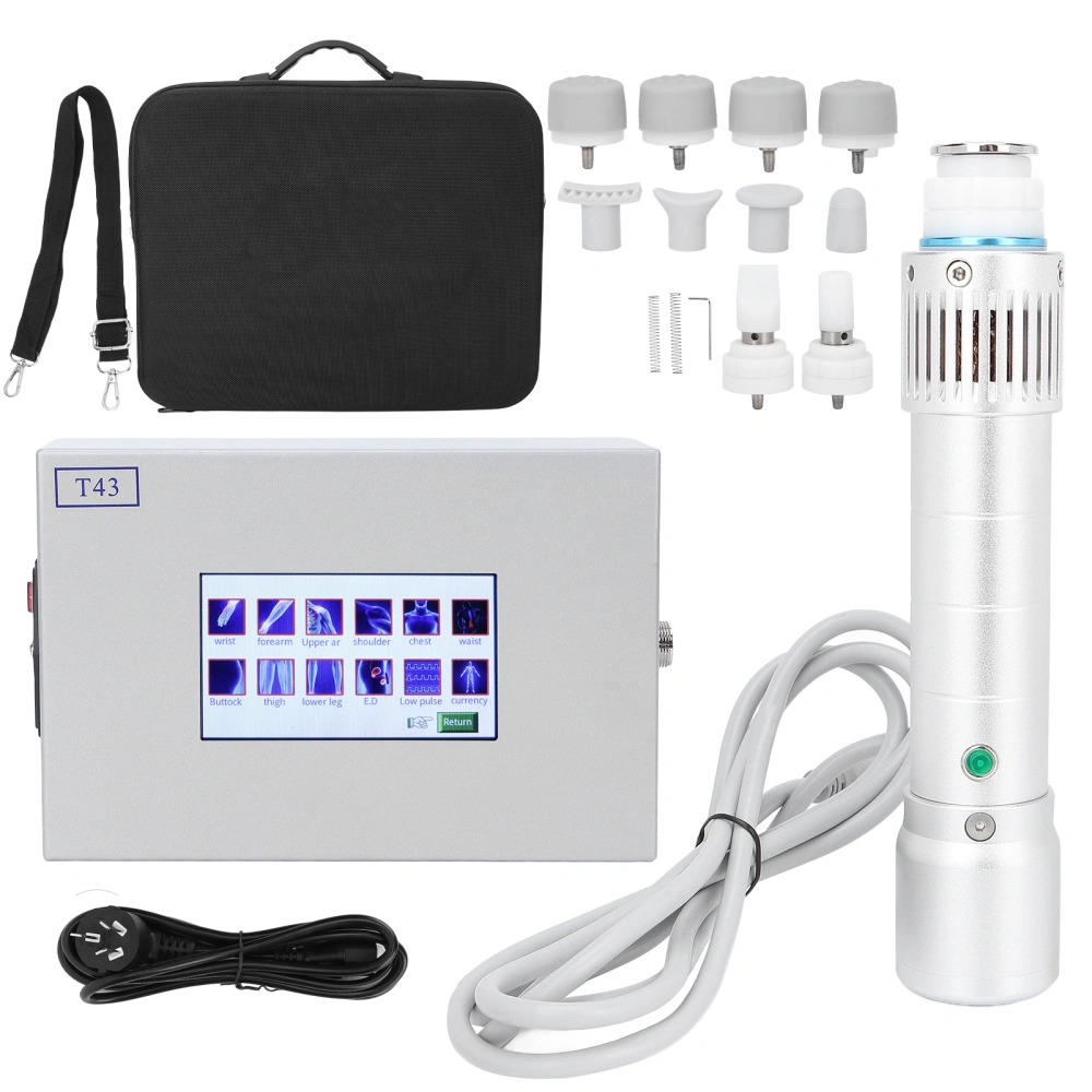 ED Shockwave Treatment Machine Muscle Pain Relief Extracorporeal Shockwave Body Massager Silver 110‑240VAU Plug