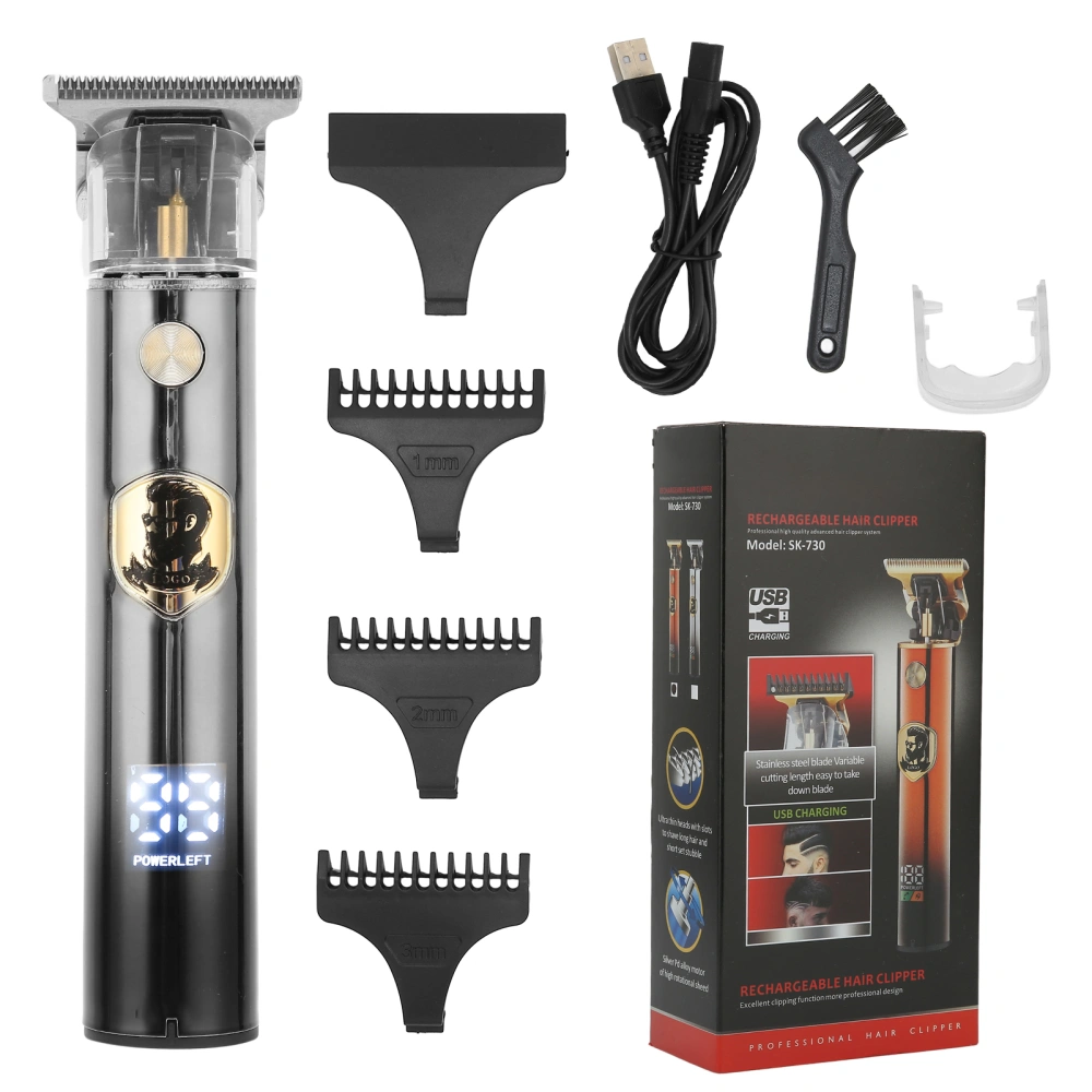 Electric Hair Trimmer Clipper Complete Professional Hair Cutting Grooming Kit with Guide Combs for MenSilver