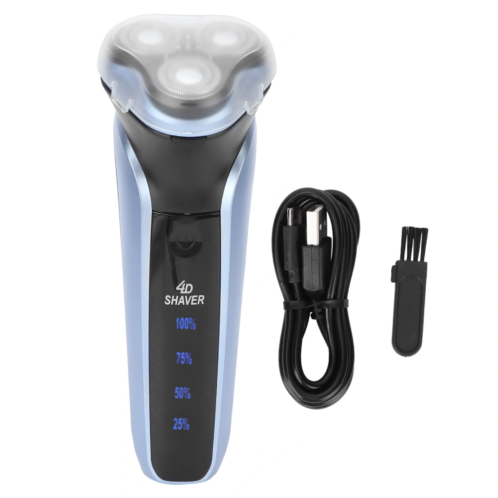 Professional Electric Shaver Rechargeable Sidebums Beard Trimming Machine With Digital DisplayBlue