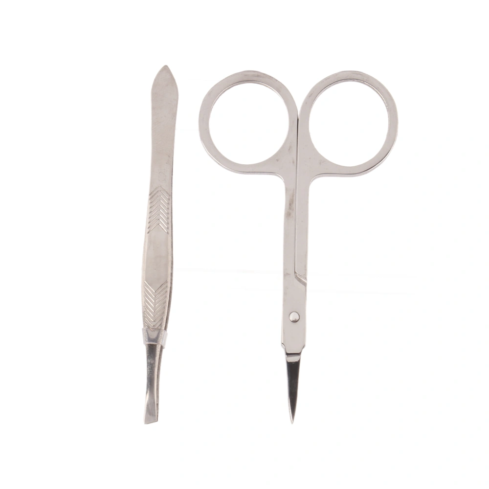 Nose Hair Tweezers Scissors Set Include Nose Hair Trimming Tweezers Curved and Rounded Nose Hair Scissors