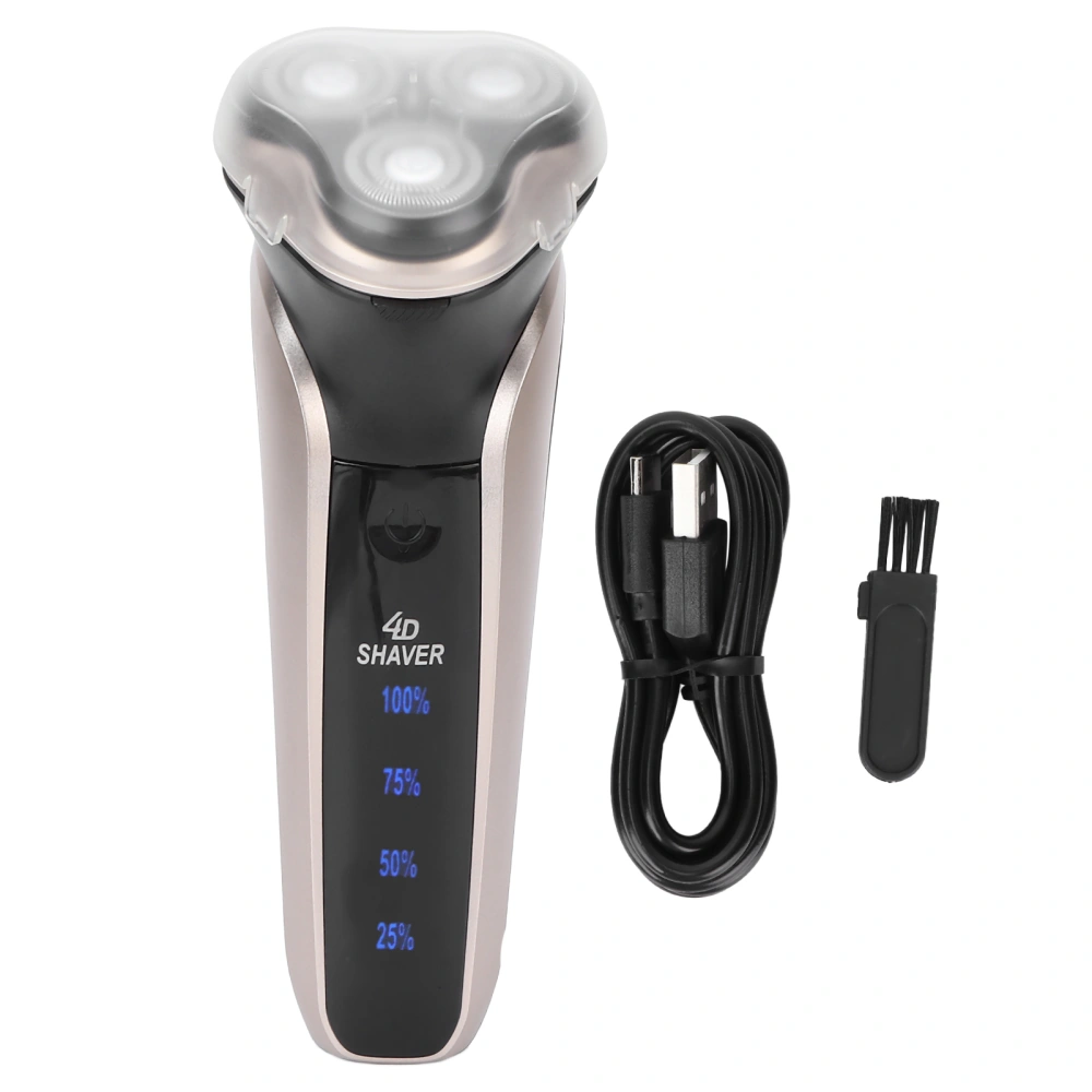 Professional Electric Shaver Rechargeable Sidebums Beard Trimming Machine With Digital DisplayGold