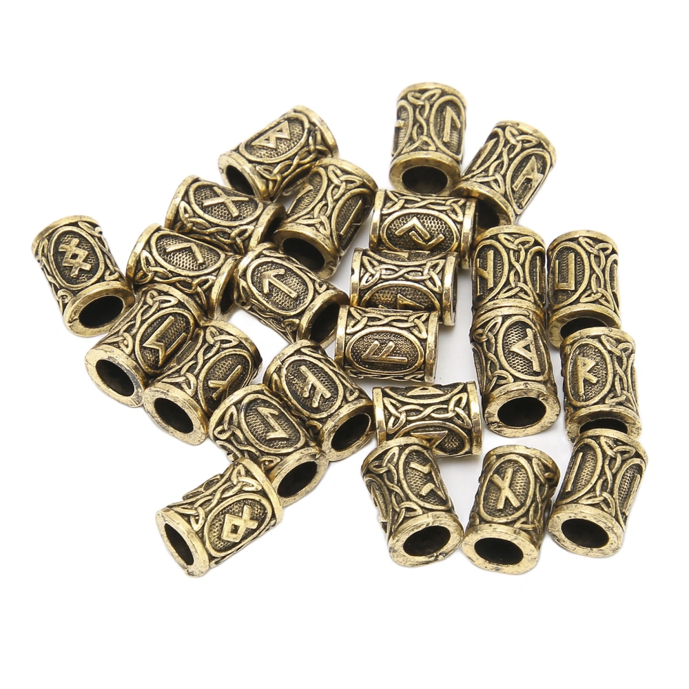 24pcs Viking Beard Beads Bronze 24 Designs DIY Zinc Alloy Material Hair Decoration