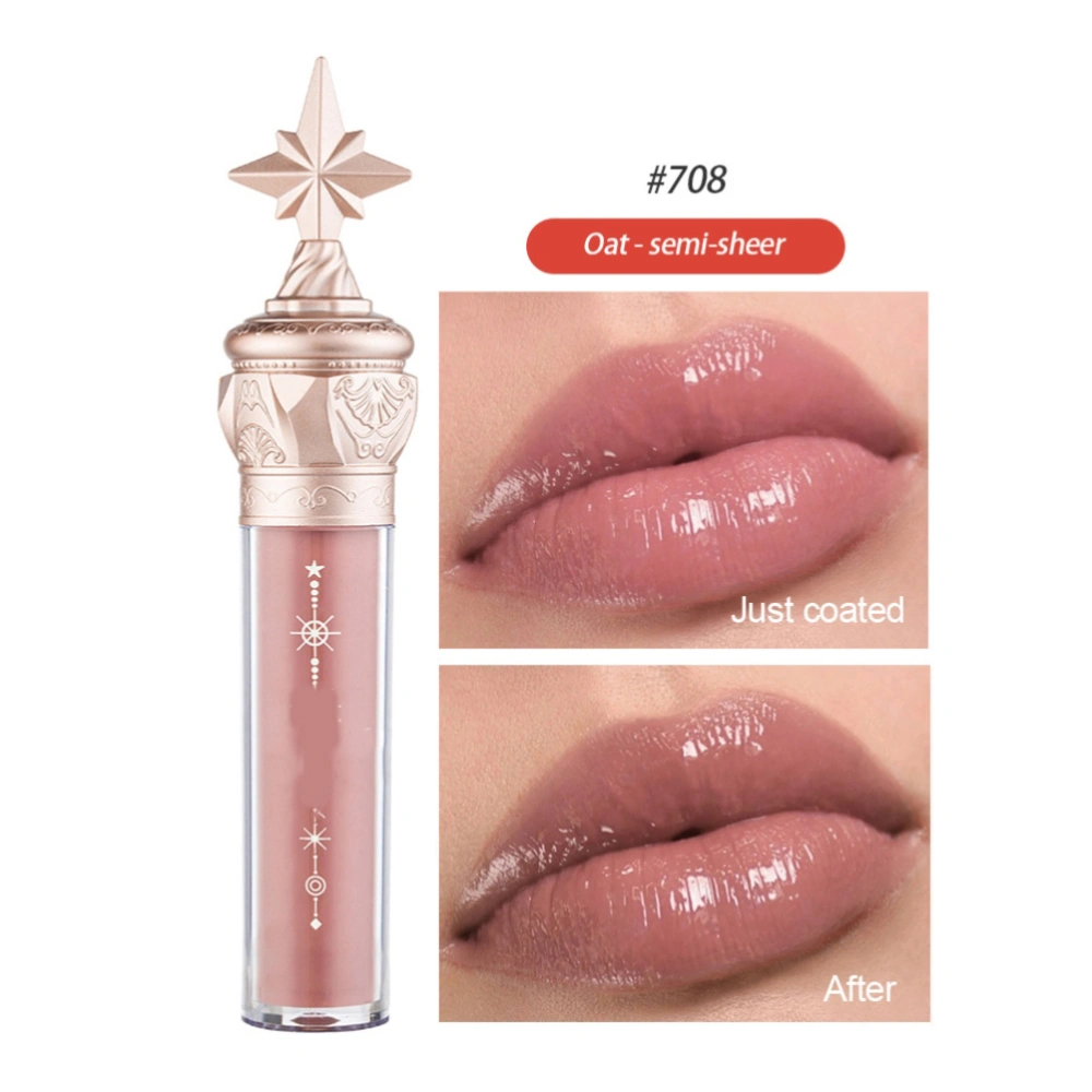 Star Stick Lip Gloss Lipstick Water Gloss Film Mirror Lip Glaze Long Lasting and Waterproof Glass Lip Gloss