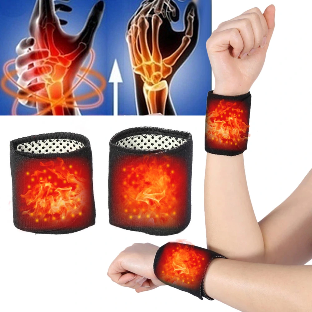 1 Pair Self Heating Wrist Brace Support Wrist Wrap Adjustable Magnetic Wristbands for Men Women