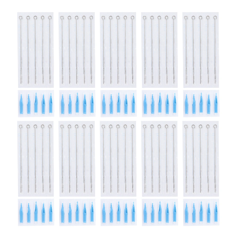 Tattoo Needles Tips Set 50pcs Disposable Mixed Tattoo Needles 50pcs Assorted Disposable Tattoo Tips(9RS+9RT )