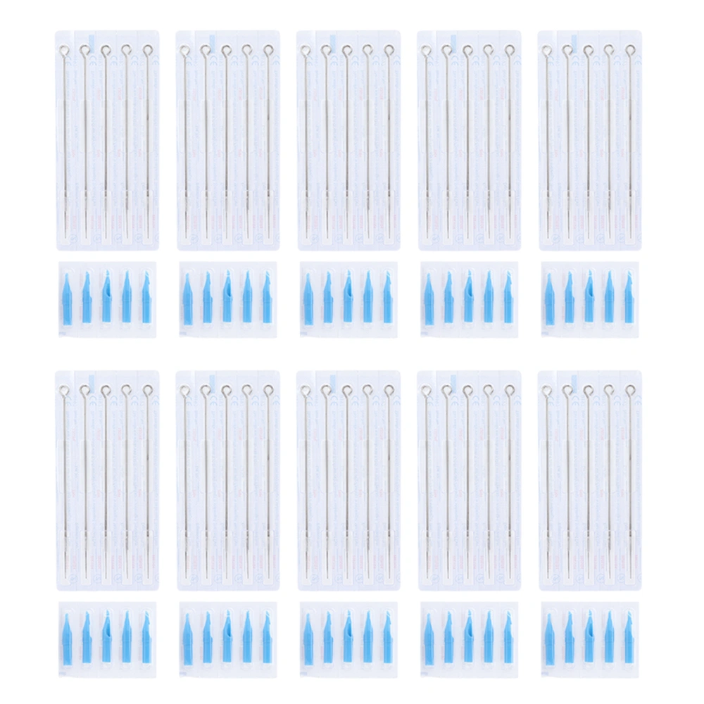 Tattoo Needles Tips Set 50pcs Food Grade Stainless Steel Tattoo Needles 50pcs Tattoo Needles Tip Tubes(7RL+7DT )