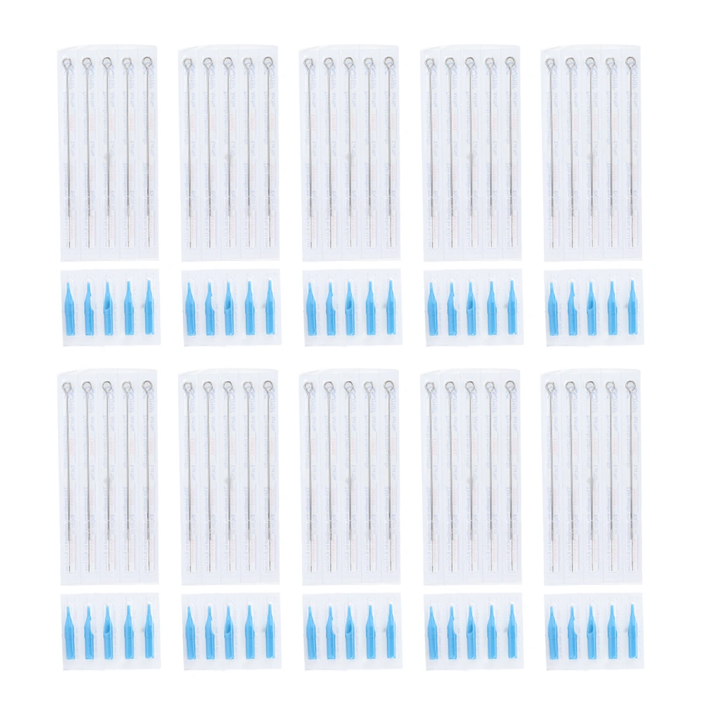 50pcs Mixed Assorted Tattoo Needles Stainless Steel 50pcs Tattoo Tips Supplies 5 Sizes for Tattoo Artists Beginners(5RL Tattoo Needle +5RT Needle Tip )