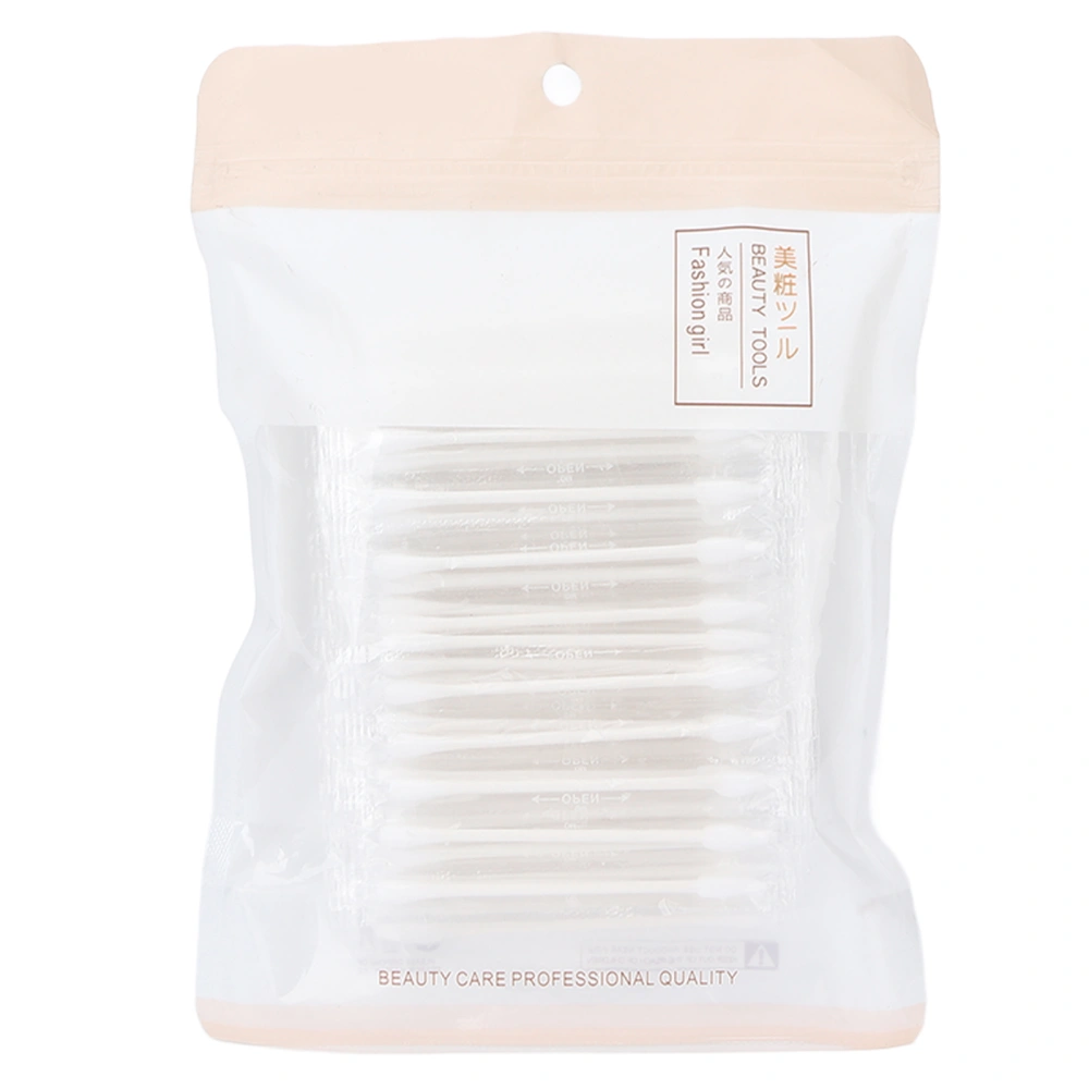 100pcs Double Headed Cotton Swab Individual Package Disposable Cleaning Makeup Cotton Stick