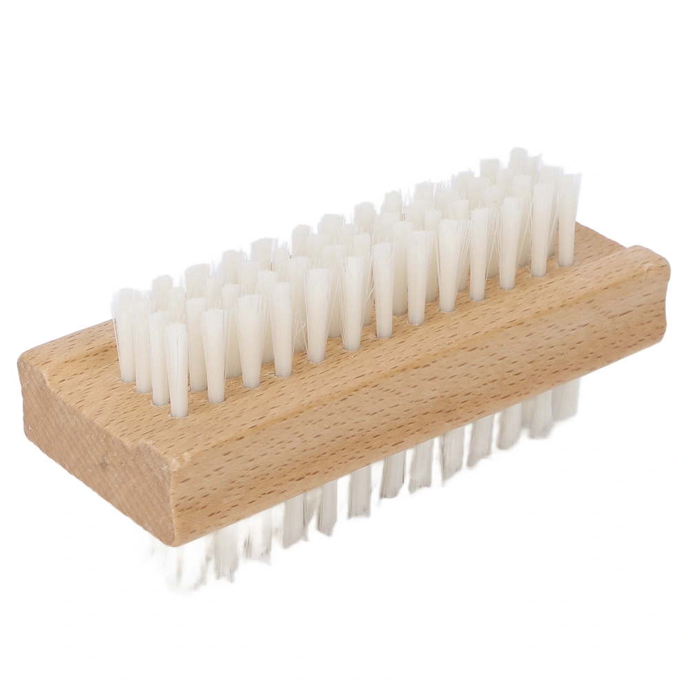 Double Sided Nail Brush Fingernail Toenail Cuticle Cleaning Wooden Manicure Pedicure Scrubbing Brush