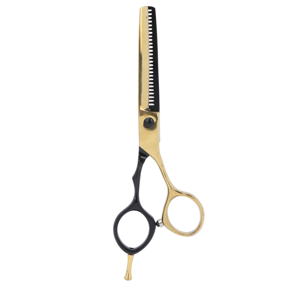 Hair Scissors Stainless Steel Portable Home Salon Hairdressing Scissors Black Gold 5.5 InchThinning Scissors