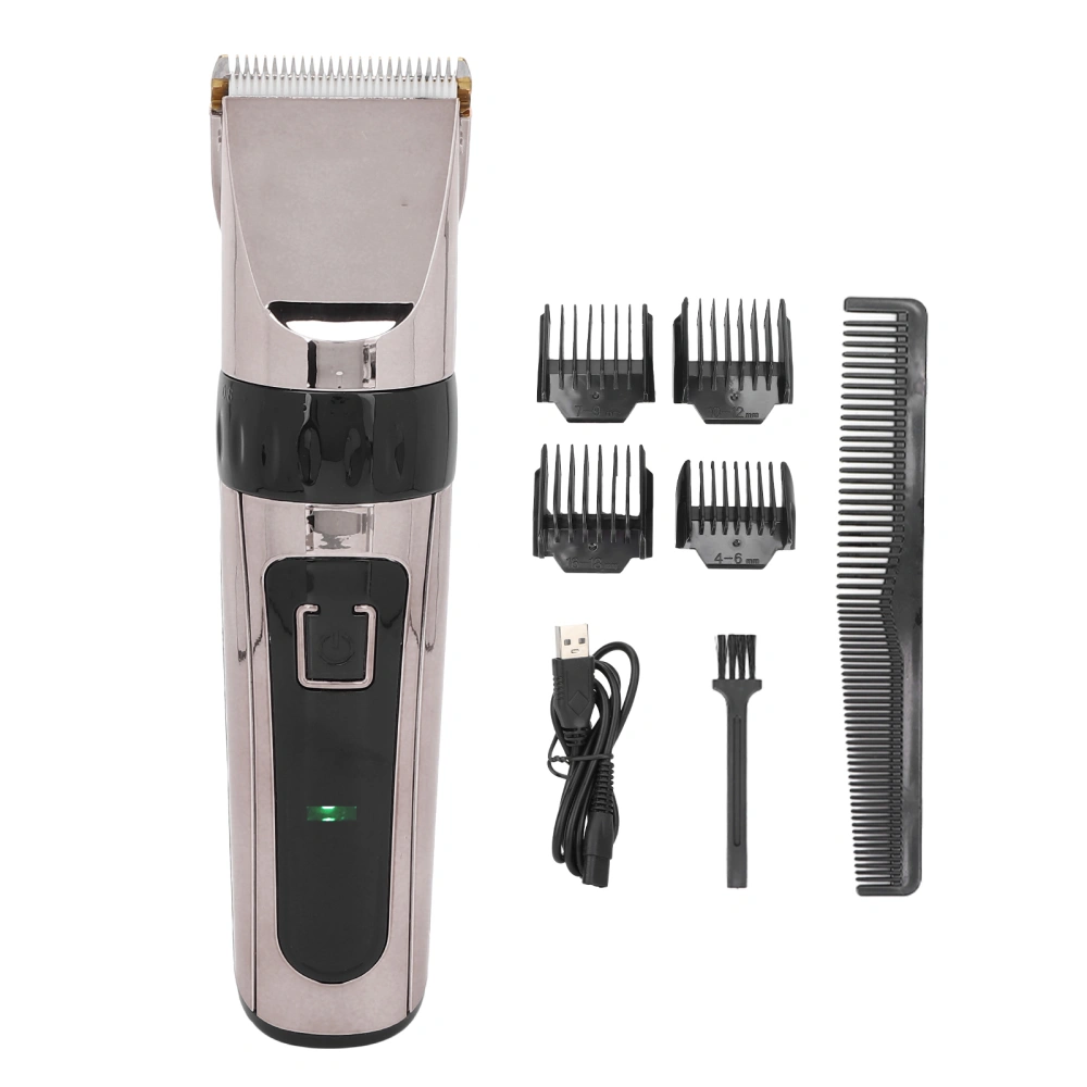 Electric Hair Clipper Rechargeable Cordless Home Travel Portable Men Hair Trimmer with Guide CombSilver