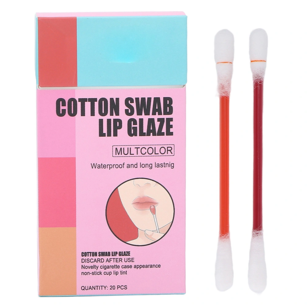 Cotton Swab Lip Glaze Single Throw Cigarette Case Cotton Swab Lip Glaze Set Peach Lipstick Lip Stain