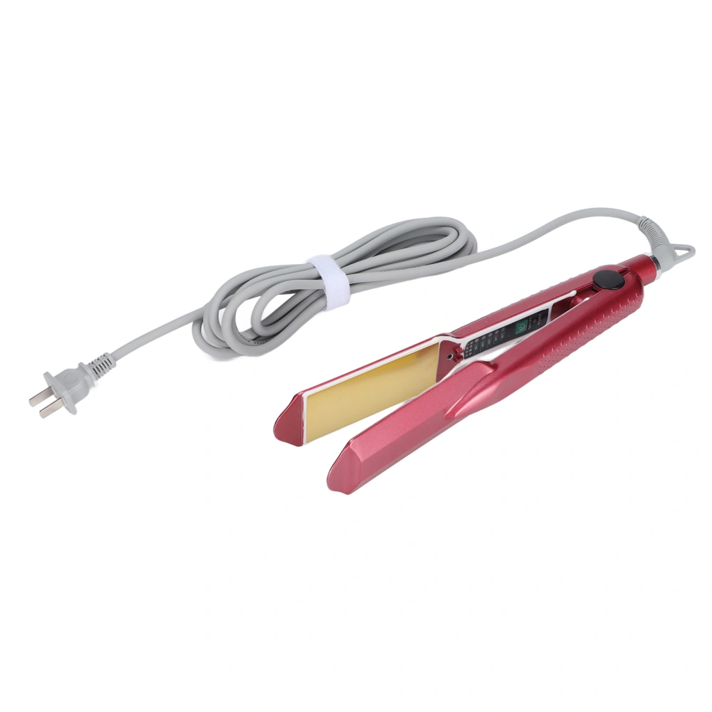 Hair Straightener Waterproof Constant Temperature Adjustable Ceramic Flat Iron Rose Red US Plug 110‑240V