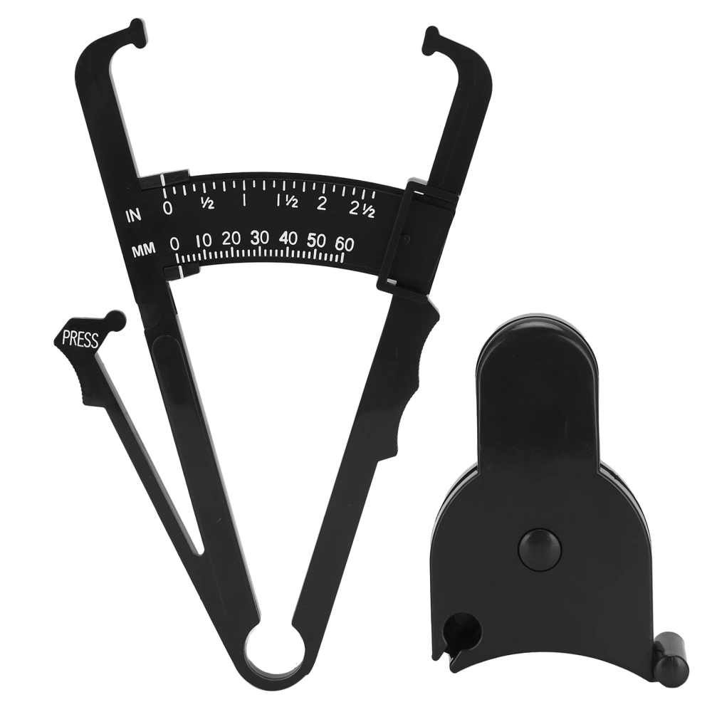 Body Measurement Device Black 150cm/60in Caliper Measuring Supplies for Fitness Losing Weight(Inch Fett Caliper 150cm/60in Waist Measurement )