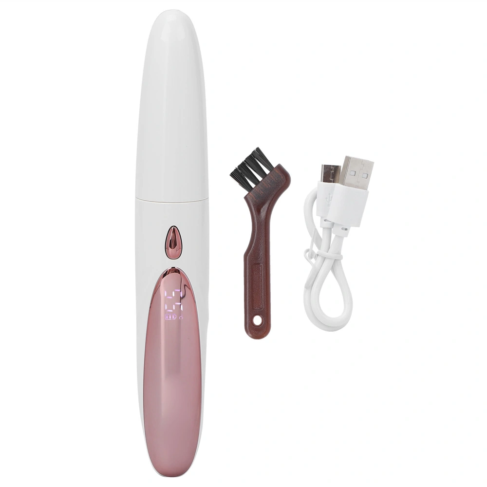 Heated Eyelash Curler Rechargeable Silicone Brush Head Portable Electric Eyelash Curler for WomenWhite