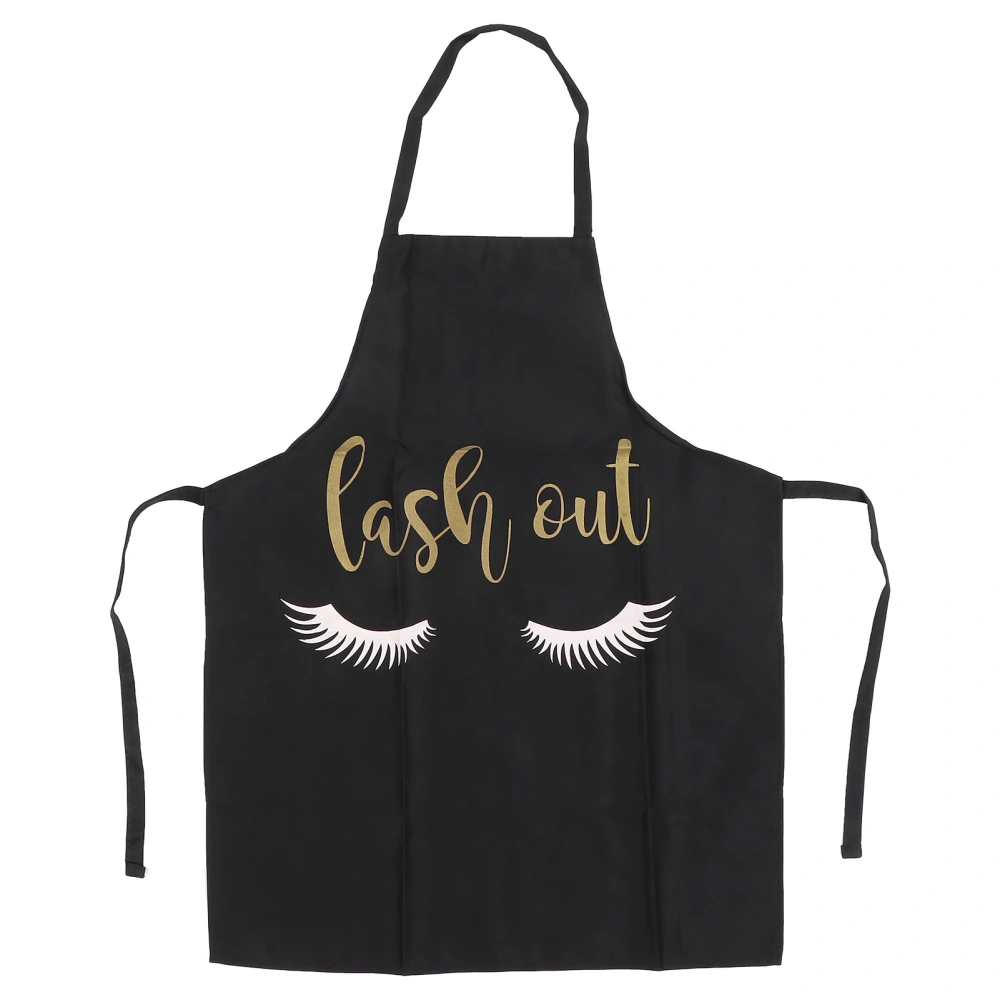 Eyelash Artist Apron Soft Breathable Washable Eyelash Pattern Apron for Kitchen Beauty SalonBlack