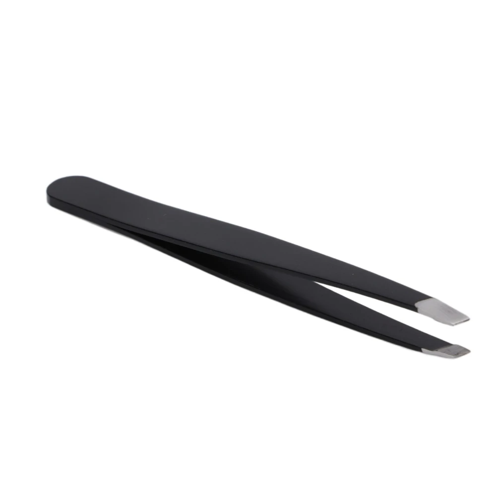 Eyebrow Tweezers Stainless Steel Portable Black for Eyebrows Facial Hair Ingrown Hair Removal