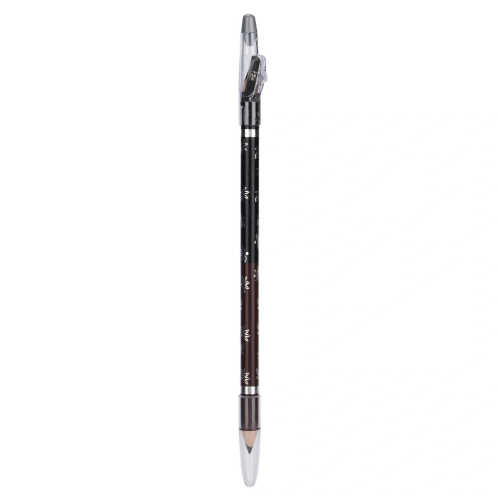 2 in 1 Eyebrow Pencil Waterproof Long Lasting Eyebrow Makeup Pen for Natural Eyebrow Makeup (Black Coffee)