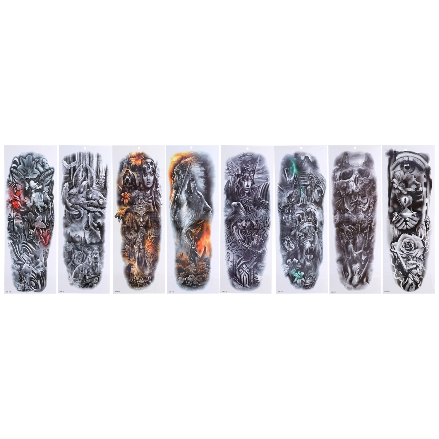8 Sheets Full Arm Tattoo Sticker Waterproof Party Exquisite Temporary Tattoo Sticker for Men Women