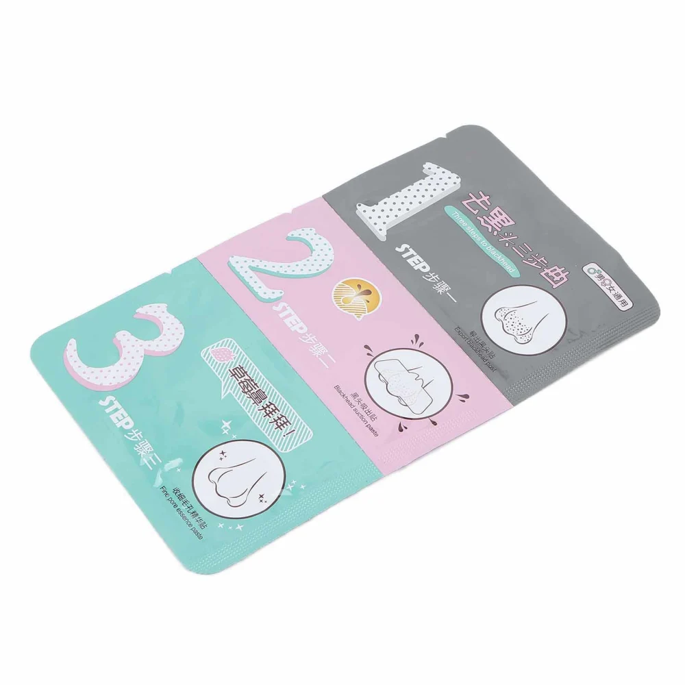 3pcs Cleansing Pore Strips Moisturizing Oil Control Blackhead Removal Nose Strips Set for Skin Care